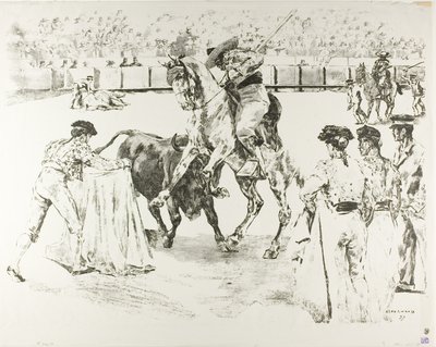 Walka byków autorstwa Alexandre Lunois