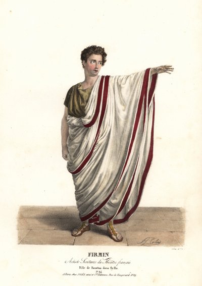 Jean-Baptiste Firmin jako Faust w tragedii Sylla Victora Josepha Etienne de Jouy, Theater Francais autorstwa Alexandre Marie Colin