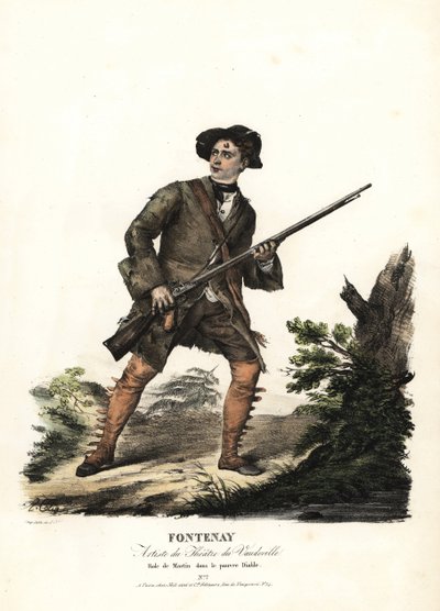 Jean-Baptiste Fontenay i Martin w Le Poor Diable Balissona i Dumersana, Theatre du Vaudeville. Litografia kolorowana F. Noela wg ilustracji Alexandre-Marie Colin z portretów aktorek w różnych rolach, F. Noel, Paryż autorstwa Alexandre Marie Colin