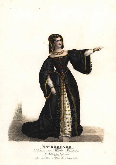 Panna Suzanne Brocard jako Alicia w Jane Shore (Richard III i Jeanne Shore) Nepumucene Lemercier, Theatre Français autorstwa Alexandre Marie Colin