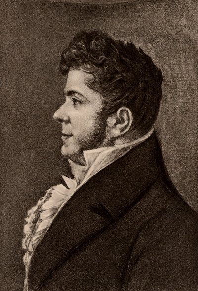 Portret francuskiego powieściopisarza Stendhala (litografia) autorstwa Alexandre Marie Longuet