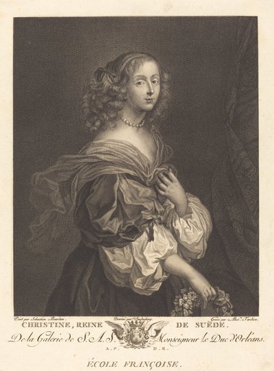 Królowa Szwedzka Krystyna autorstwa Alexandre Tardieu after Sébastien Bourdon after Charles Auguste van den Berghe