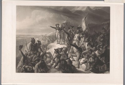 Napoleon Bonapartes oskarża się o de Alpen Generał Bonaparte przekraczający Alpy (tytuł na obiekcie) autorstwa Alexandre Vincent Sixdeniers