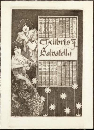 Ex-libris F. Salvatella autorstwa Alexandre de Riquer