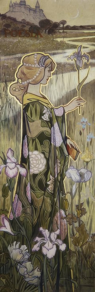 Poezja. Olej. autorstwa Alexandre de Riquer