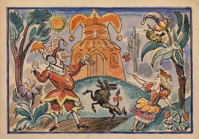 Ilustracja do Wojny Pietruszki i Stepki-Rastrepki autorstwa Evgeni Schwartz, 1925 autorstwa Alexei Alexandrovich Radakov