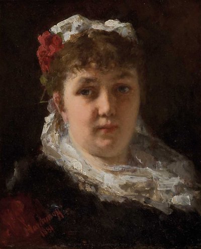 Portret śpiewaczki operowej Félii Litvinne 1860-1936, 1881 autorstwa Alexei Alexeyevich Harlamov