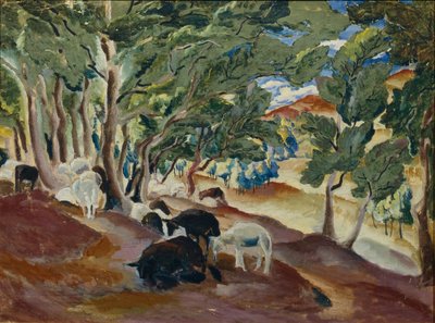 Korolkowskie Dacza. Owce na skraju lasu, 1918 autorstwa Alexei Ilyich Kravchenko