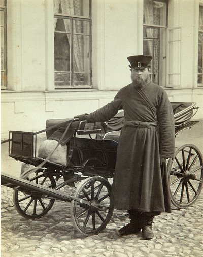 Stangret. Albumin Photo Aleksiej Siergiejewicz Mazurin (1846-po 1914) autorstwa Alexei Sergeevich Mazurin