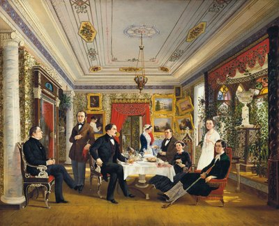 Przy herbacie”, 1851. autorstwa Alexei Yakovlevich Voloskov
