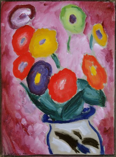 Kwiatowa martwa natura, 1915 autorstwa Alexej von Jawlensky