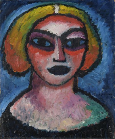 Głowa kobiety. Verso: popiersie mężczyzny (około 1910-1912) autorstwa Alexej von Jawlensky