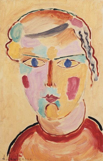 Dziewczyna o jasnym wyglądzie; Głowa dziewczyny, jasna zjawa, 1916 autorstwa Alexej von Jawlensky