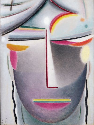 Głowa (Mroczny Budda), ok. 1927 (olej na płótnie położony na pokładzie) autorstwa Alexej von Jawlensky