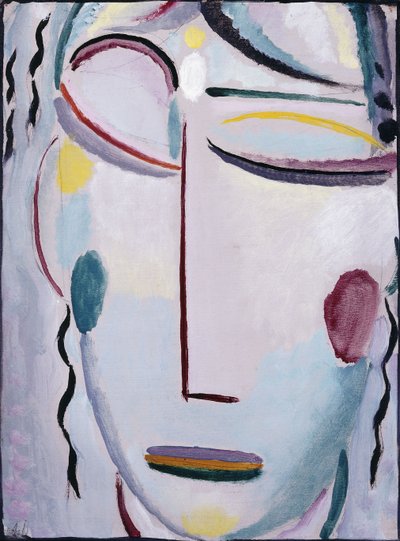 Twarz Zbawiciela: Zmartwychwstanie lub Nowe Życie II; Twarz Zbawiciela: Zmartwychwstanie lub Nowe Życie II, 1918 autorstwa Alexej von Jawlensky