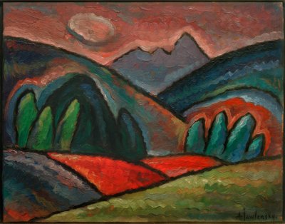 Krajobraz w pobliżu Oberstdorfu autorstwa Alexej von Jawlensky