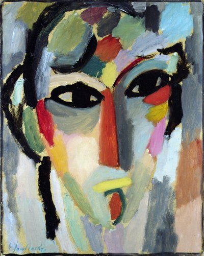 Mistyczna głowa, ok. 1918 (olej na płycie) autorstwa Alexej von Jawlensky