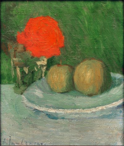 Martwa natura z jabłkami i różą autorstwa Alexej von Jawlensky