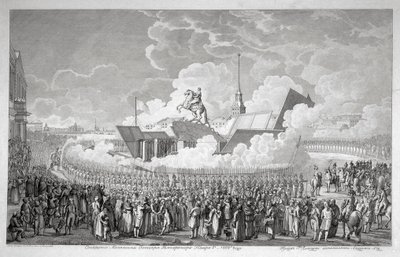 Otwarcie konnego pomnika Piotra Wielkiego na Placu Senackim w Petersburgu w 1782 r., początek 1 autorstwa Alexey Kupriyanovich Melnikov