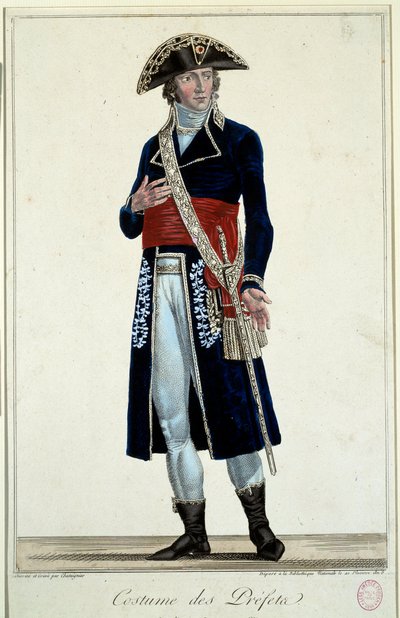 Prefekt w niebieskim garniturze. Grawerowanie: Alexis Chataignier (1772-1817) autorstwa Alexis Chataigner