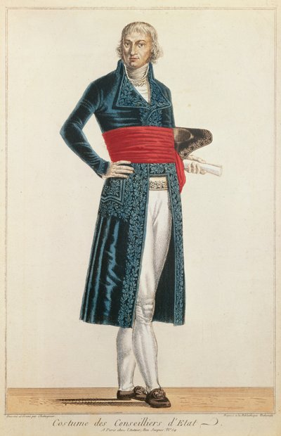 Mundur Radnego Stanu, ok.1804-10 (kolor grawerowany) autorstwa Alexis Chataigner