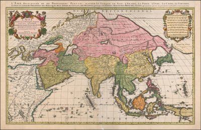 Mapa Azji z 1692 roku autorstwa Huberta Jaillota autorstwa Alexis Hubert Jaillot