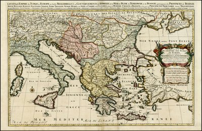Mapa Imperium Tureckiego w Europie z 1692 r. autorstwa Huberta Jaillota autorstwa Alexis Hubert Jaillot