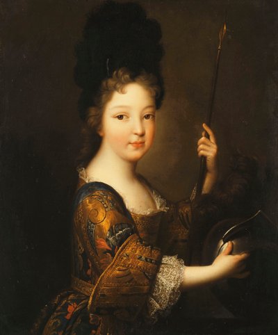 Portret dziewczyny, pół długości, jako Minerwa, autorstwa Alexis Simon Belle