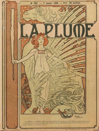 Okładka La Plume nr 209, 1898. autorstwa Alfons Marie Mucha