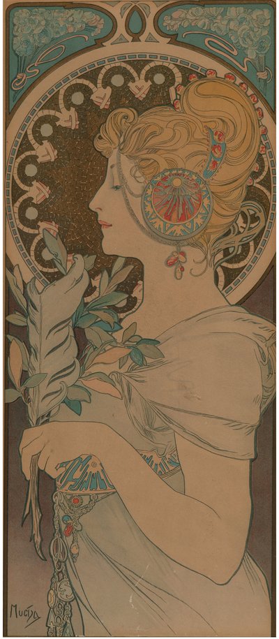 Pióro, 1899. autorstwa Alfons Marie Mucha