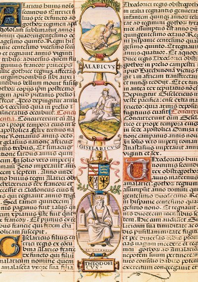 Drzewo genealogiczne królów królestw Asturii i Leona z „Genealogii królów Hiszpanii” Alonso de Cartagena autorstwa Alfonso de Cartagena