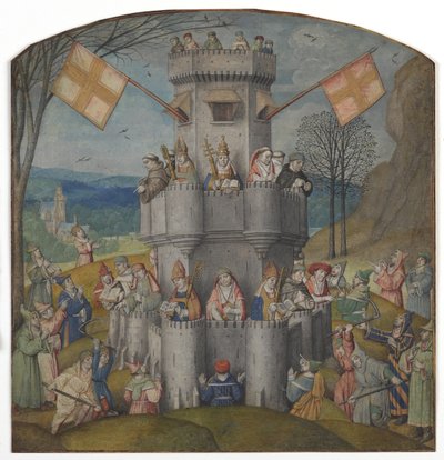 Twierdza w obronie, połowa XV w. (iluminowany rękopis) autorstwa Alfonso de Spina
