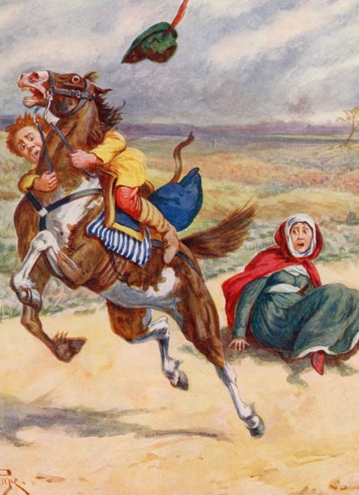 Wesoła Anglia: Wypadek pasażera (kolorowa litografia) autorstwa Alfred (after) Pearse