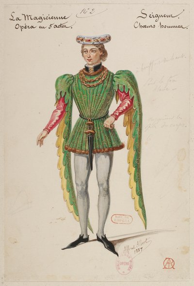 Halévy - La magicienne - modele kostiumów autorstwa Alfreda Alberta - 02. Seigneur, chór męski autorstwa Alfred Albert