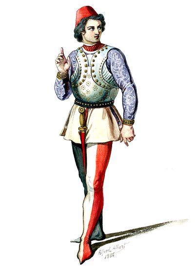 Halévy - La magicienne - modele kostiumów autorstwa Alfreda Alberta - 04. Ecuyer, chór męski (wyretuszowany) autorstwa Alfred Albert
