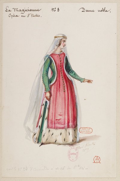 Halévy - La magicienne - modele kostiumów autorstwa Alfreda Alberta - 08. Dama szlachetna autorstwa Alfred Albert