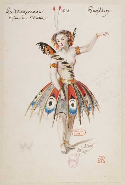 Halévy - La magicienne - modele kostiumów autorstwa Alfreda Alberta - 11. Motyl autorstwa Alfred Albert