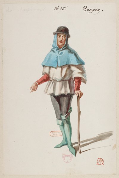 Halévy - La magicienne - modele kostiumów autorstwa Alfreda Alberta - 15. Paysan autorstwa Alfred Albert
