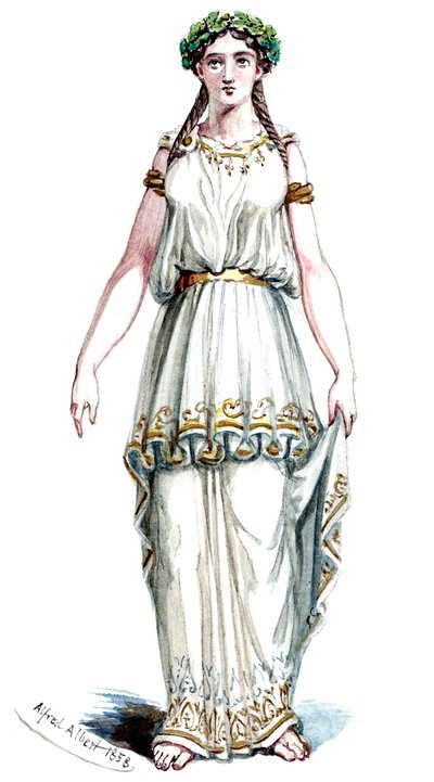 Halévy - La magicienne - modele kostiumów autorstwa Alfreda Alberta - 21. Mélusine, 3. kostium (wyretuszowany) autorstwa Alfred Albert