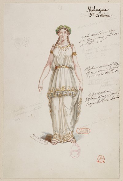 Halévy - La magicienne - modele kostiumów autorstwa Alfreda Alberta - 21. Mélusine, 3. kostium autorstwa Alfred Albert