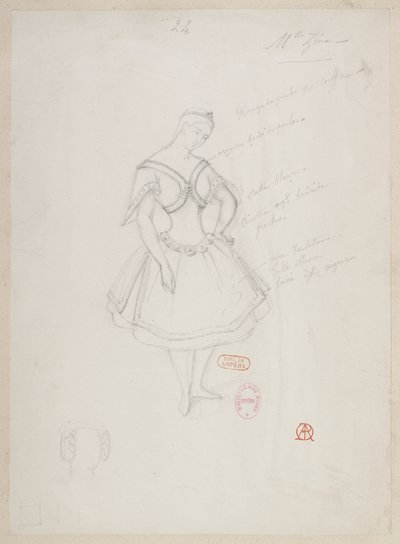 Halévy - La magicienne - modele kostiumów autorstwa Alfreda Alberta - 24. Mlle Zina, (pas de deux) autorstwa Alfred Albert