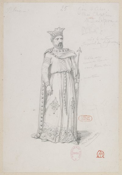 Halévy - La magicienne - modele kostiumów autorstwa Alfreda Alberta - 25. Partia szachów, król chrześcijański, M. Lefèvre autorstwa Alfred Albert