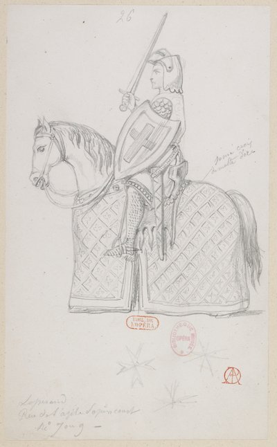 Halévy - Magik - modele kostiumów autorstwa Alfreda Alberta - 26 (partia szachów, chrześcijański rycerz) autorstwa Alfred Albert