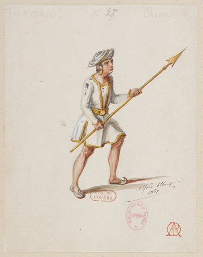 Halévy - La magicienne - modele kostiumów autorstwa Alfreda Alberta - 27. Gra w szachy, pionki (Saraceni) autorstwa Alfred Albert