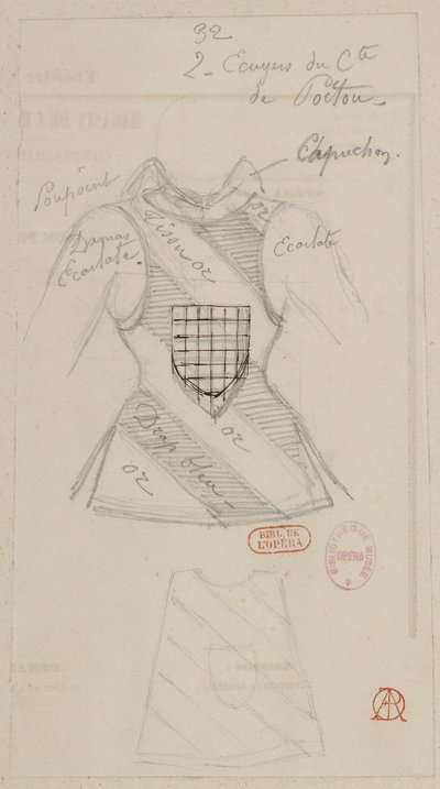 Halévy - La magicienne - modele kostiumów autorstwa Alfreda Alberta - 32. Giermkowie hrabiego Poitou autorstwa Alfred Albert