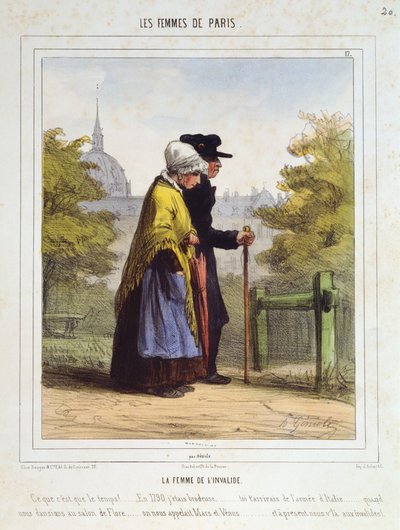 Kobieta inwalidów, z filmu Kobiety Paryża, 1841-42 autorstwa Alfred Andre Geniole