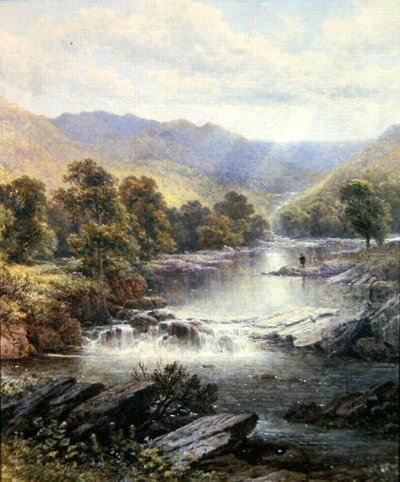Wędkarz w dolinie rzeki autorstwa Alfred Augustus (after) Glendening