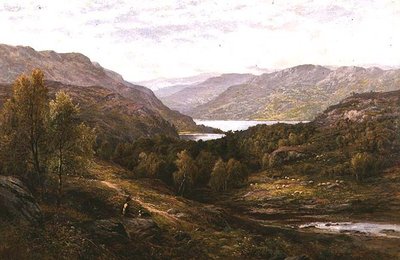 Pasterz z psem w górskim krajobrazie autorstwa Alfred Augustus Glendening