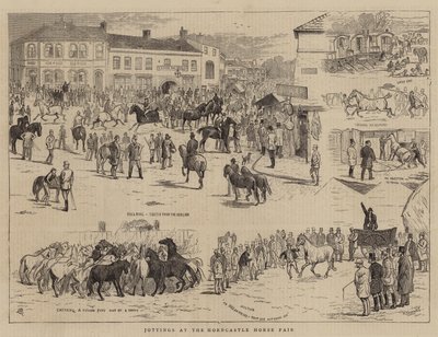 Notowania na Targach Koni w Horncastle autorstwa Alfred Chantrey Corbould