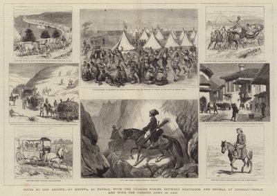 Notatki naszych artystów, w Sistova, w Pavolo, z siłami tureckimi między Rustchuck i Szumlą, w Konstantynopolu i z armią turecką w Azji autorstwa Alfred Chantrey Corbould